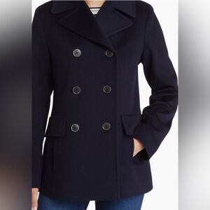 Exclusive by Nordstrom Fleurette Classic Navy Double-Breasted Women's Pea Coat!